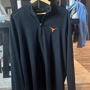 Travis Mathew Black Shirt with Orange Logo